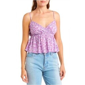 ABOUND - NORDSTROM ~ 100% Viscose Wind Daisy Purple Swing Camisole Medium NEW